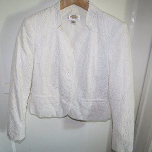 Talbots Floral Design Blazer with jewel buttons